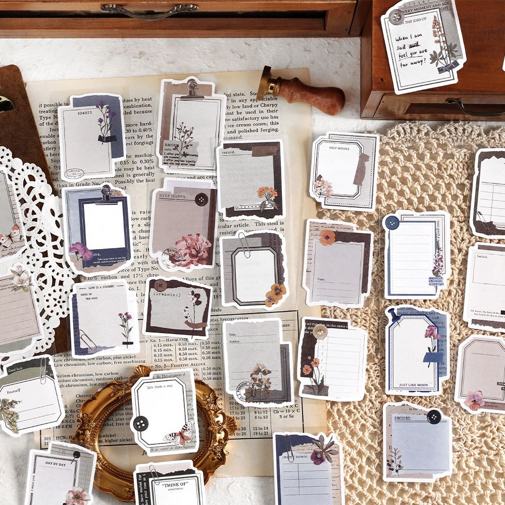 6 Pcs Vintage Writable Stickers HDXS