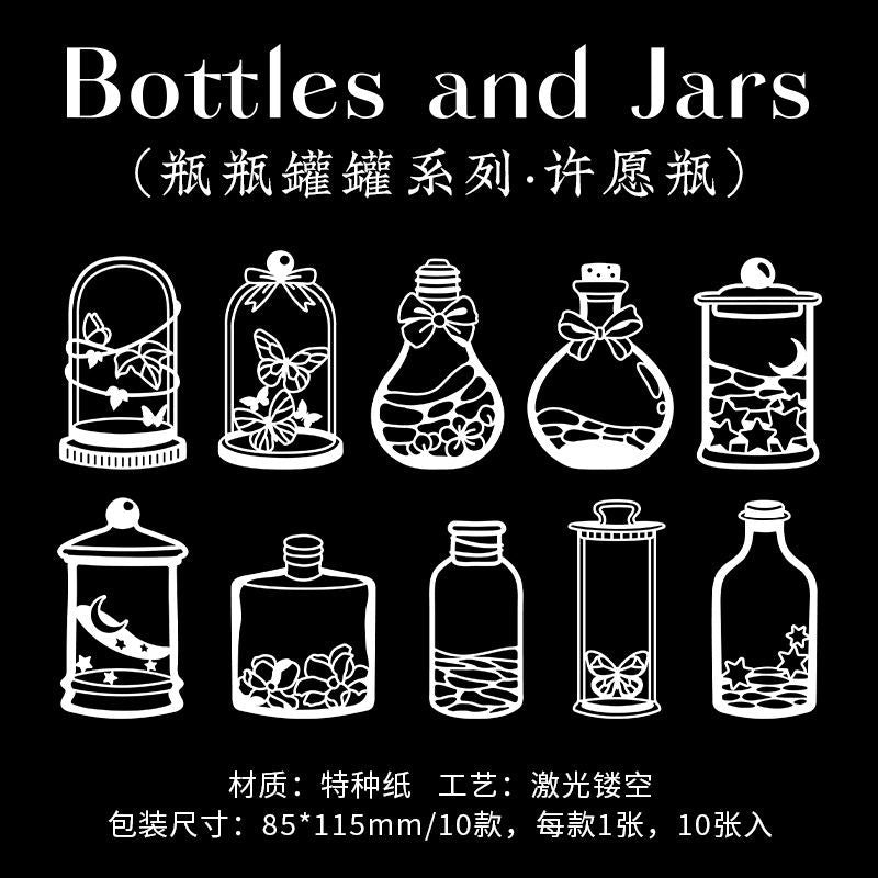10 Pcs Bottles Cutout Paper PPGG