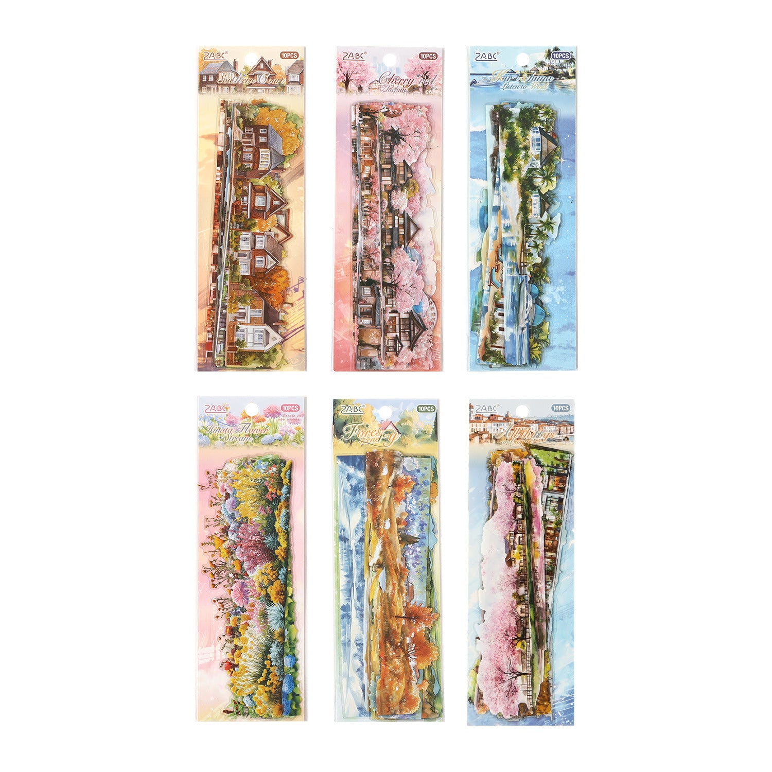 10 Pcs Seasonal Landscape PET Stickers GSZL