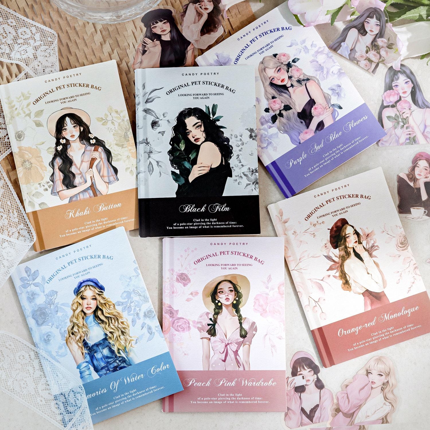 30 Pcs Fahsion Girl PET Stickers JRSD