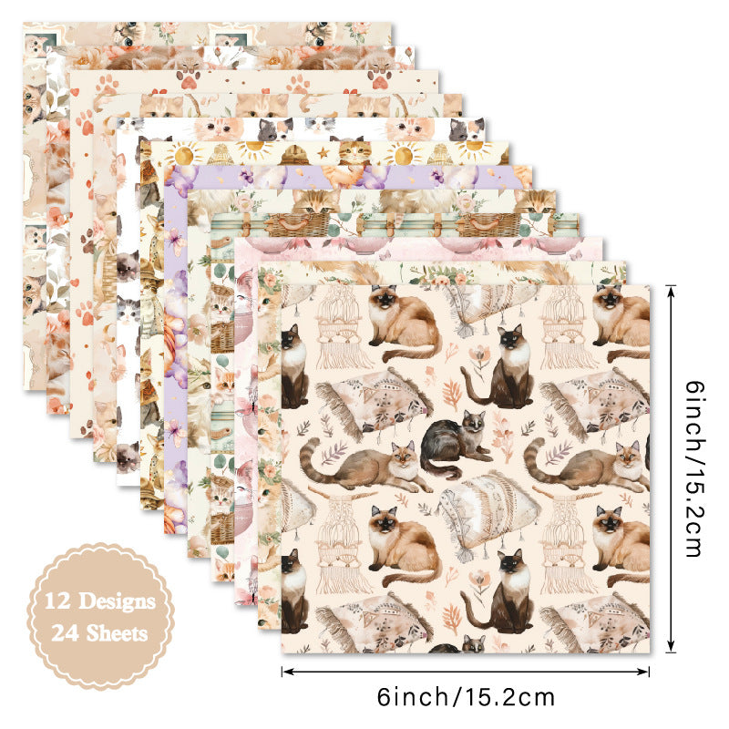6 inch Cute Cat Scrapbook Paper Pad SKP465