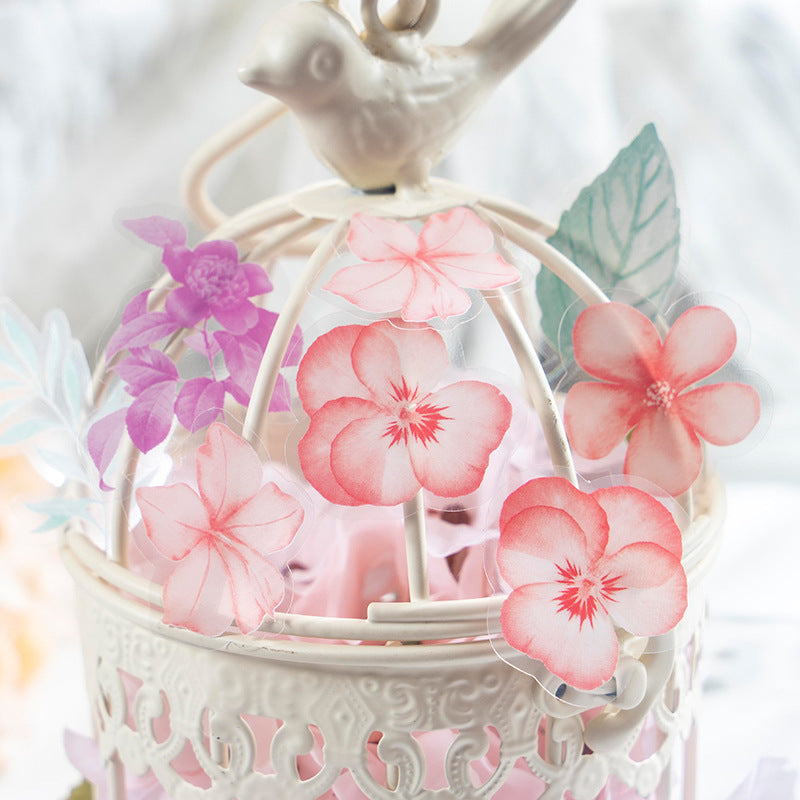 40 Pcs Watercolor Flower PET Stickers HZSS