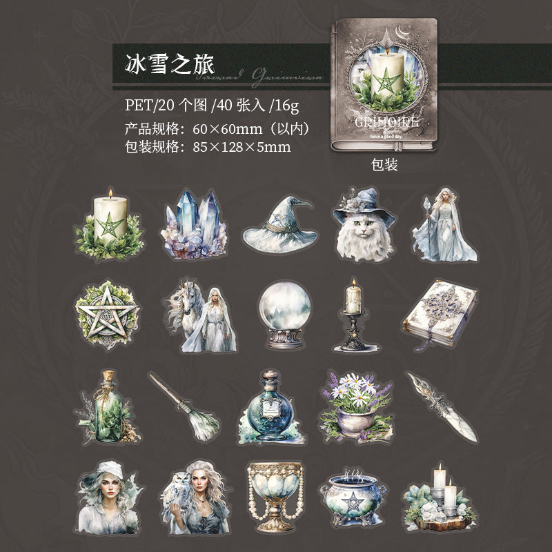 40 Pcs Magic Theme PET Stickers SSMFS