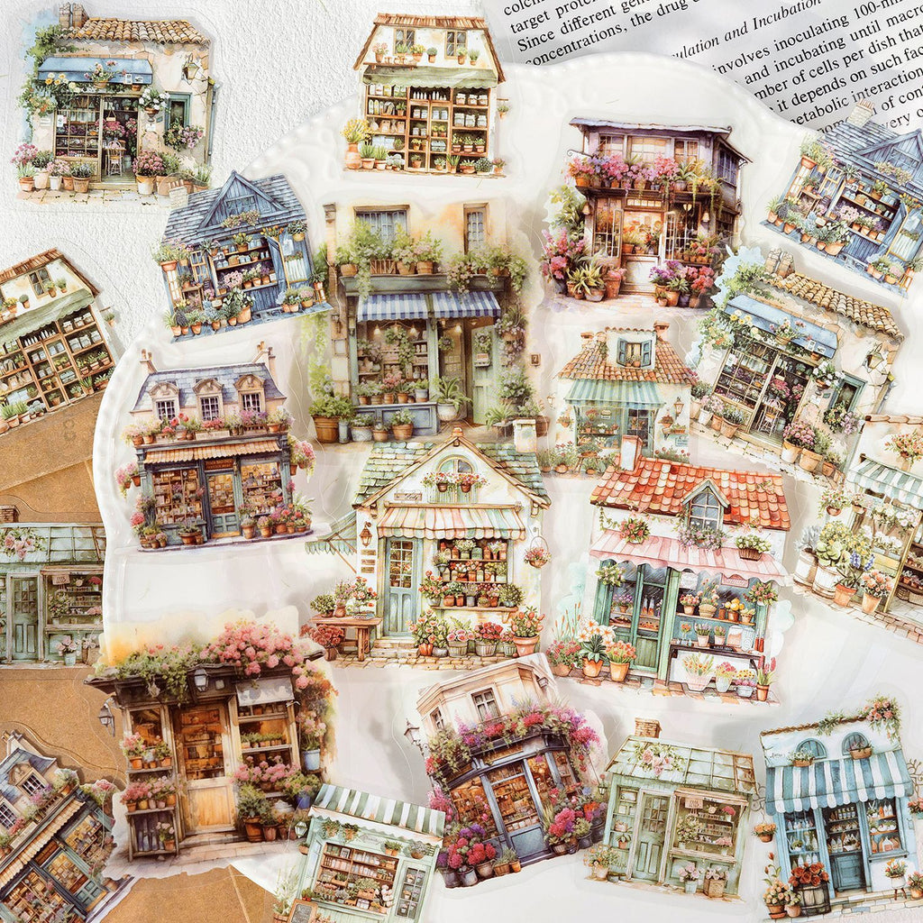 30 Pcs House Castle PET Stickers SLXWZRCS