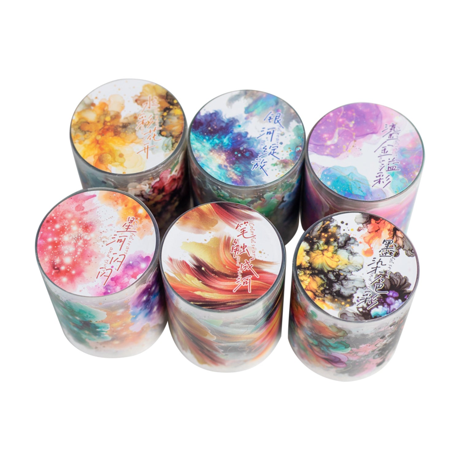 1 Roll Die-Cut Watercolor PET Stickers CRXH