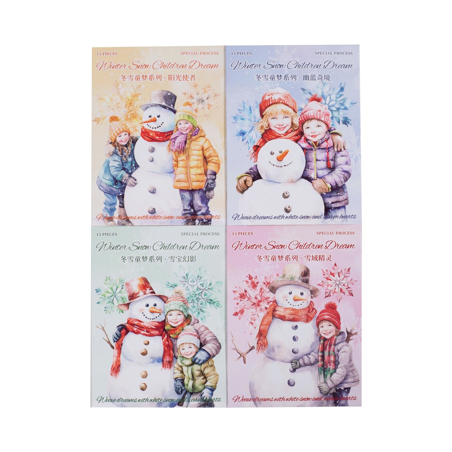 15 Pcs Christmas Snowman Snowflake PET Stickers DXTM