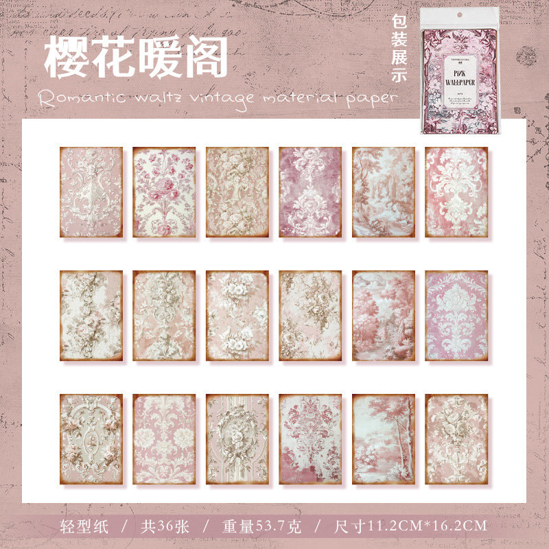 36 Pcs Vintage Scrapbook Paper LMHEZ