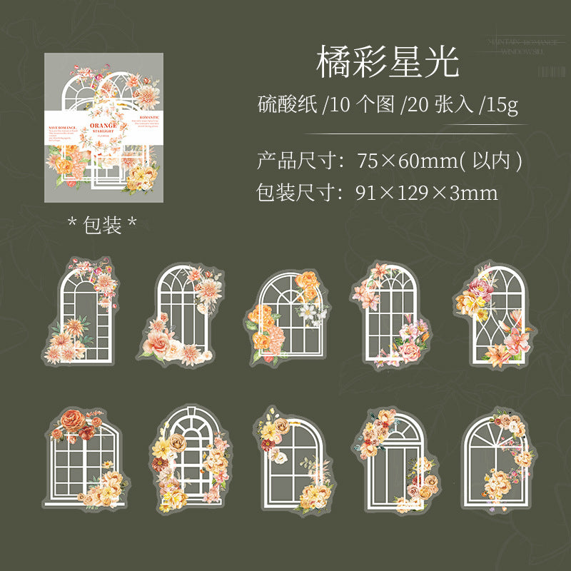 20 Pcs White Windows Themd Stickers LMCT