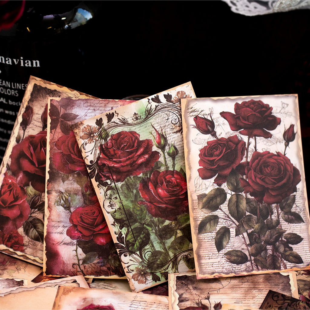 50 Pcs Rose Theme Junk Journal Supplies Kit AYMG