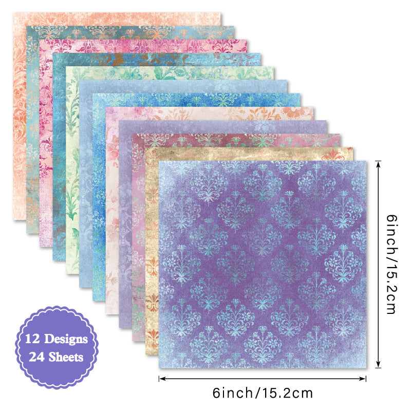 6 inch Damask Scrapbook Paper Pad SKP608
