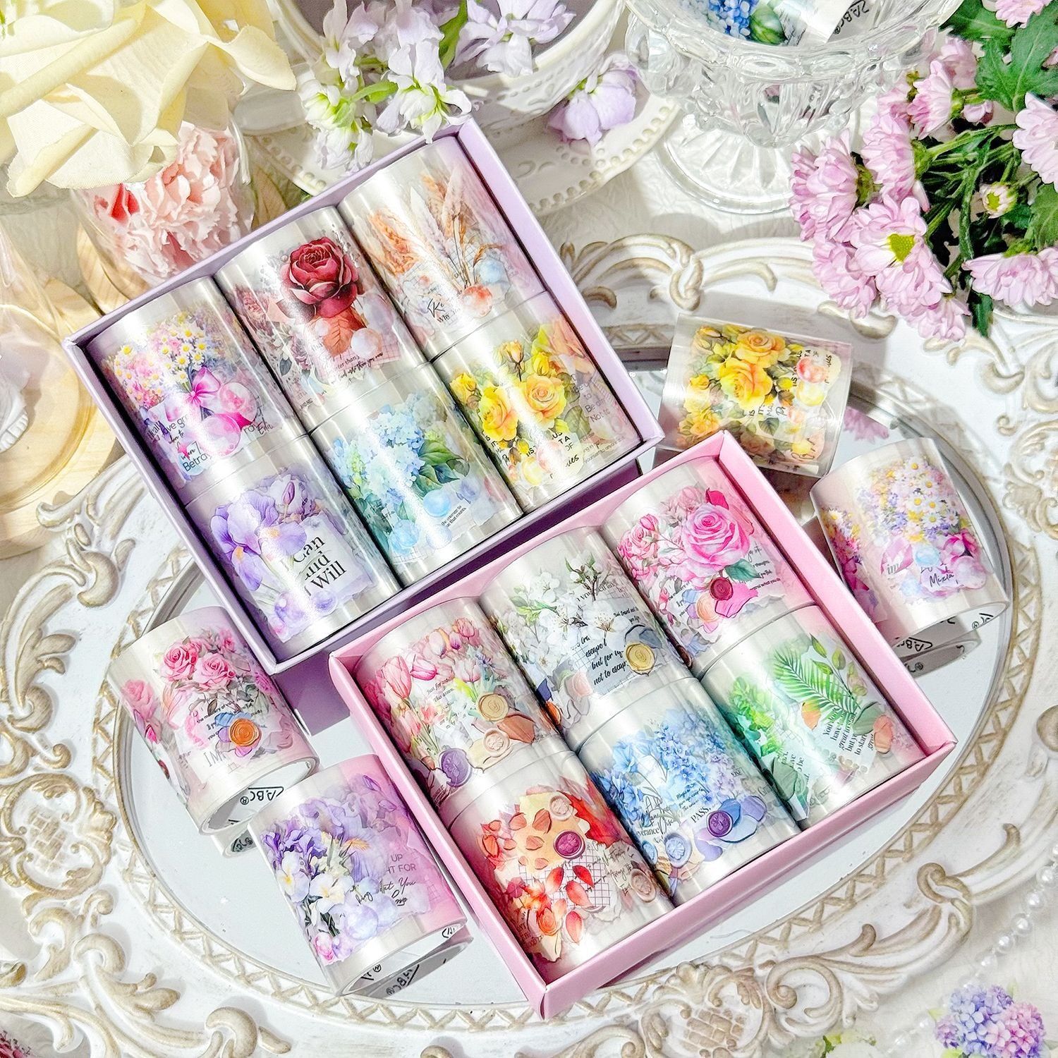6 Rolls Flower PET Stickers Tape YHQS