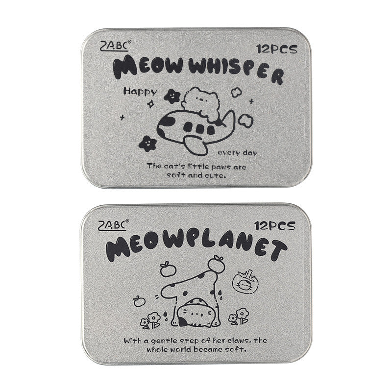 12 Pcs Cat Wooden Stamps Kit YXMM