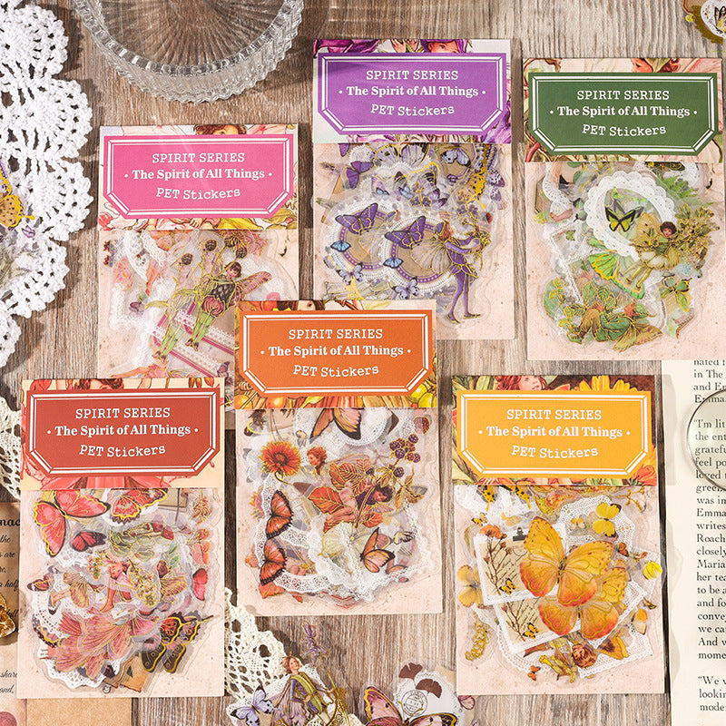 30 Pcs Plants Fairy Gold Foil PET Stickers WWZL