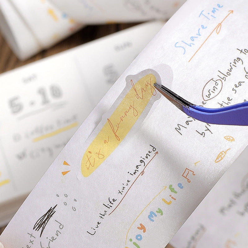 Whispering Moods Handwritten Doodle Die-Cut Washi Tape - Earth Walk