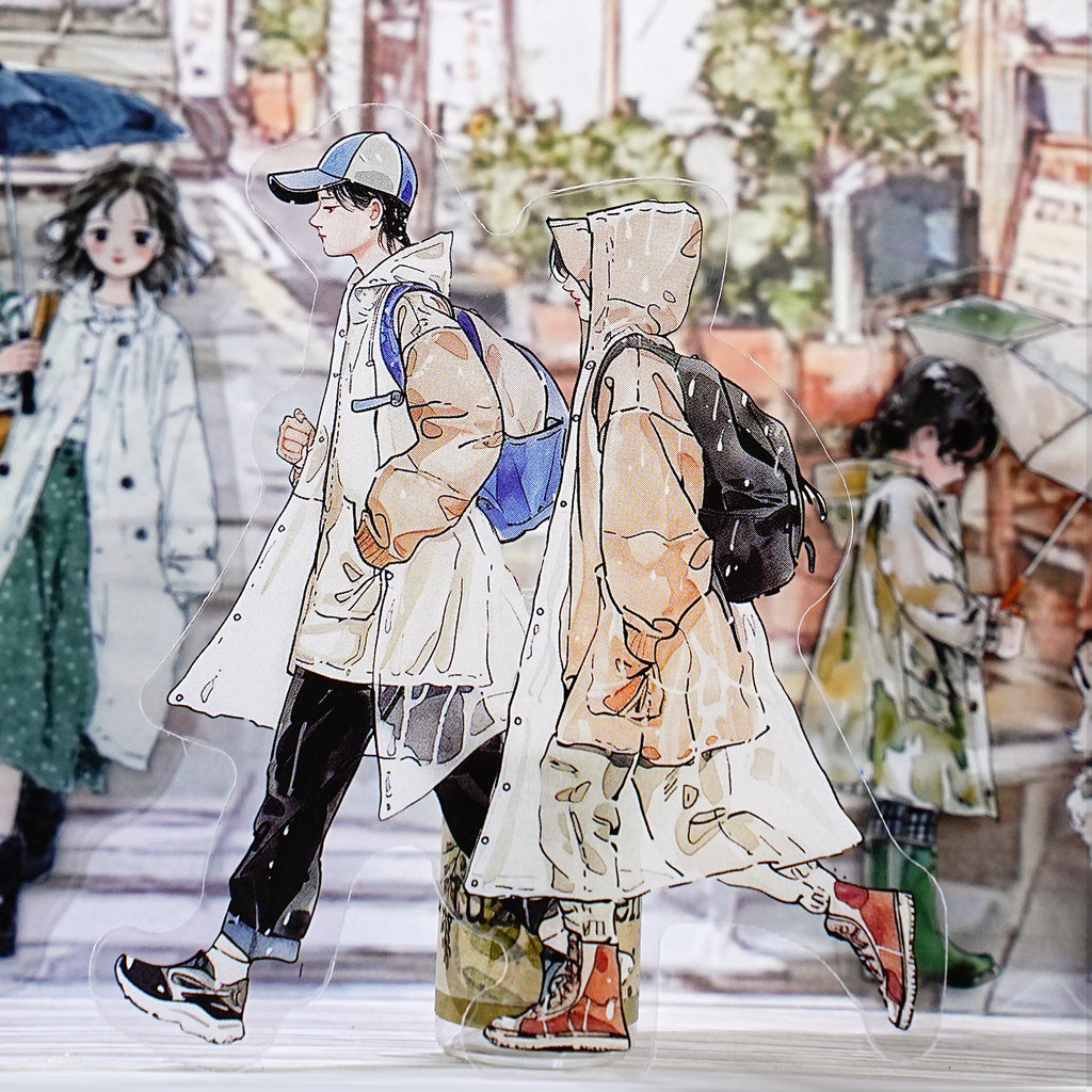 20 Pcs Passersby People PET Stickers YHRX