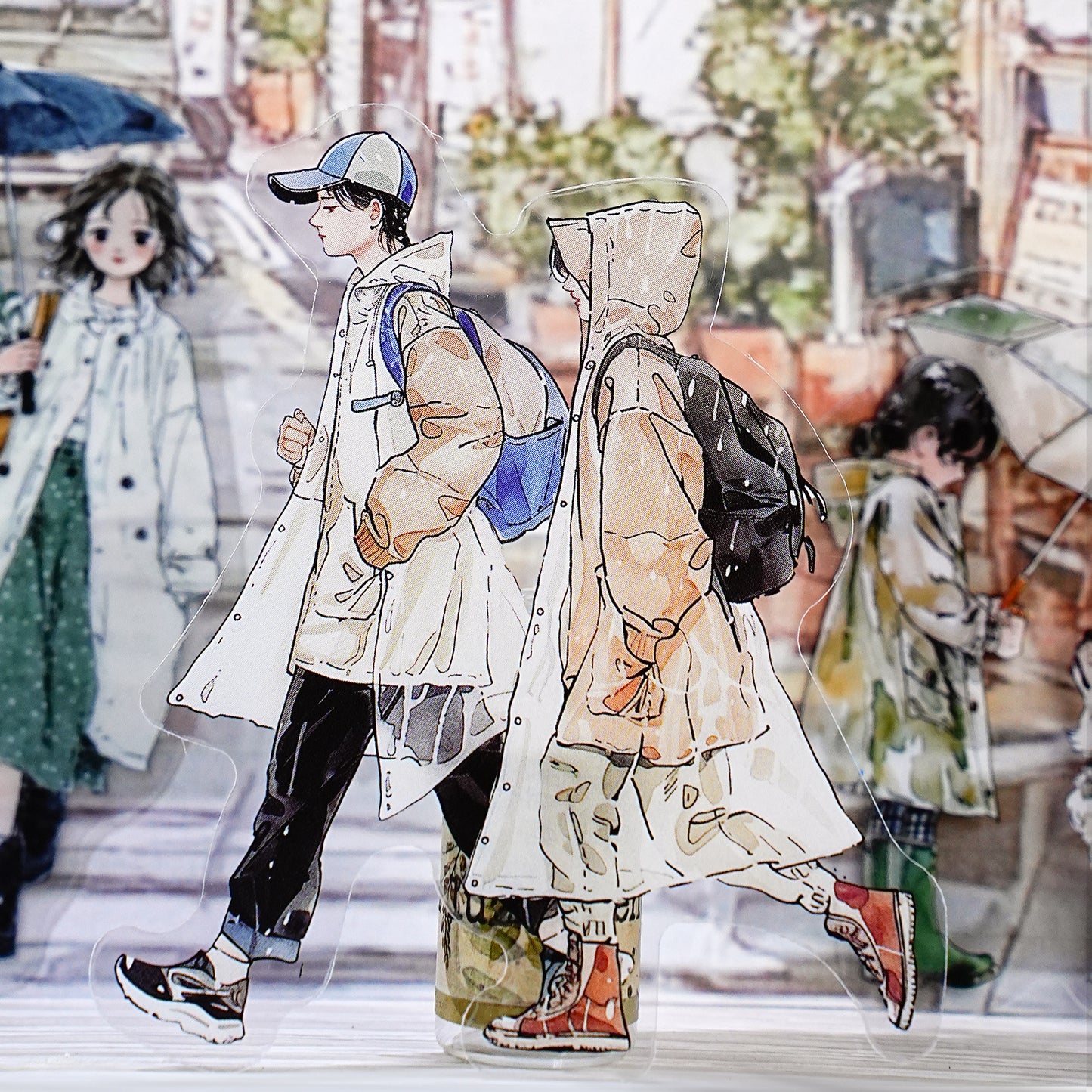 20 Pcs Passersby People PET Stickers YHRX