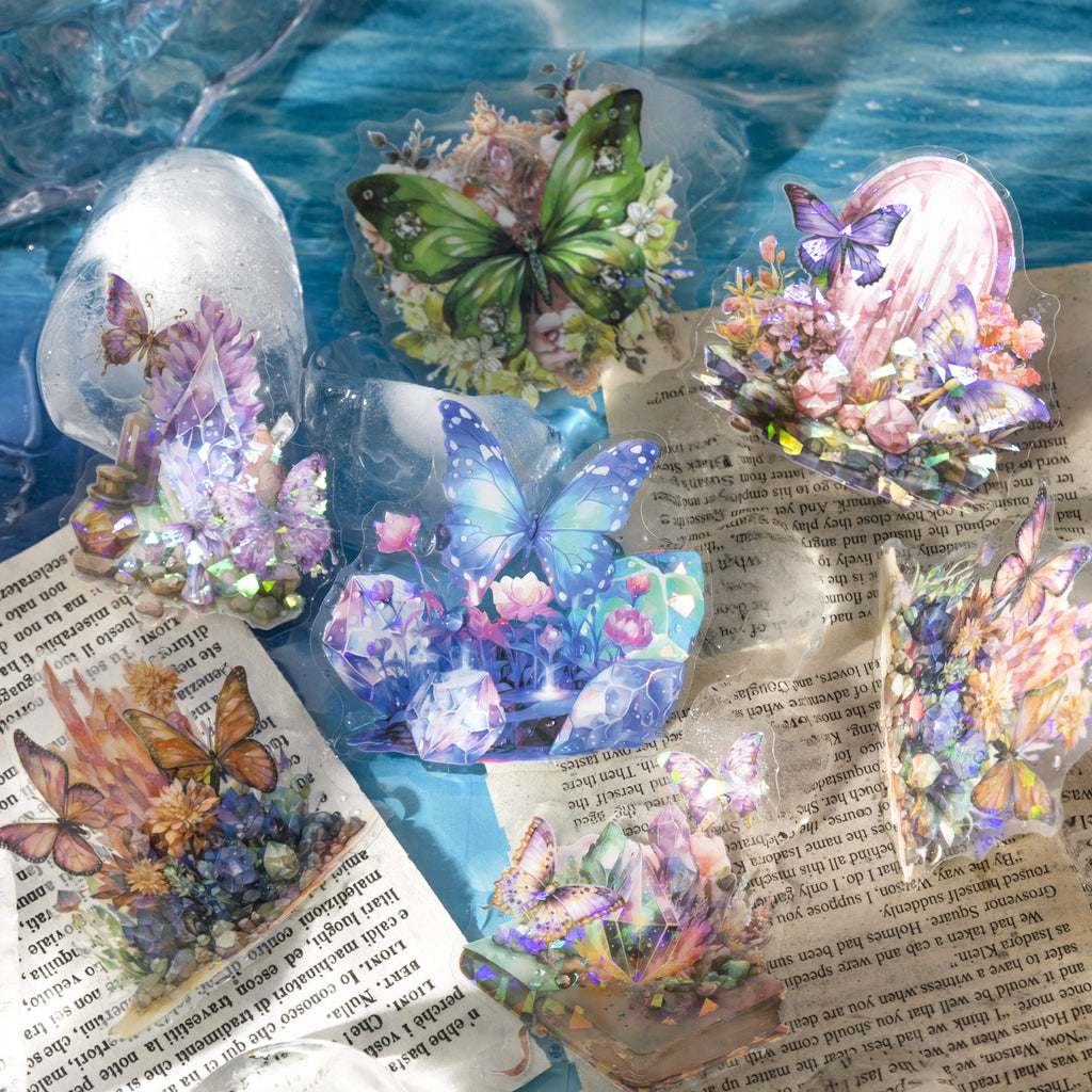 10 Pcs PET Butterfly Stickers YCZMDD