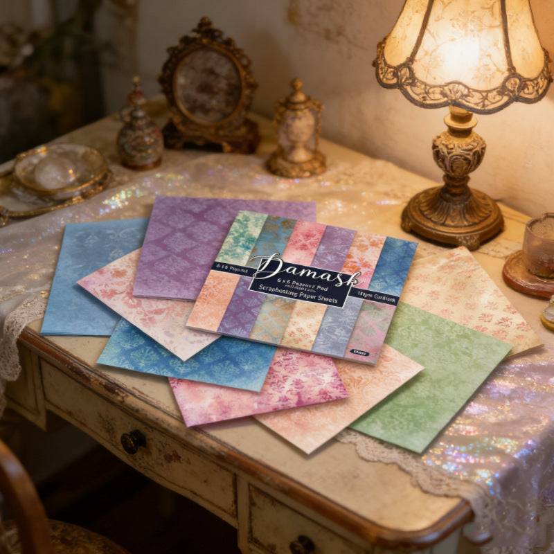 6 inch Damask Scrapbook Paper Pad SKP608