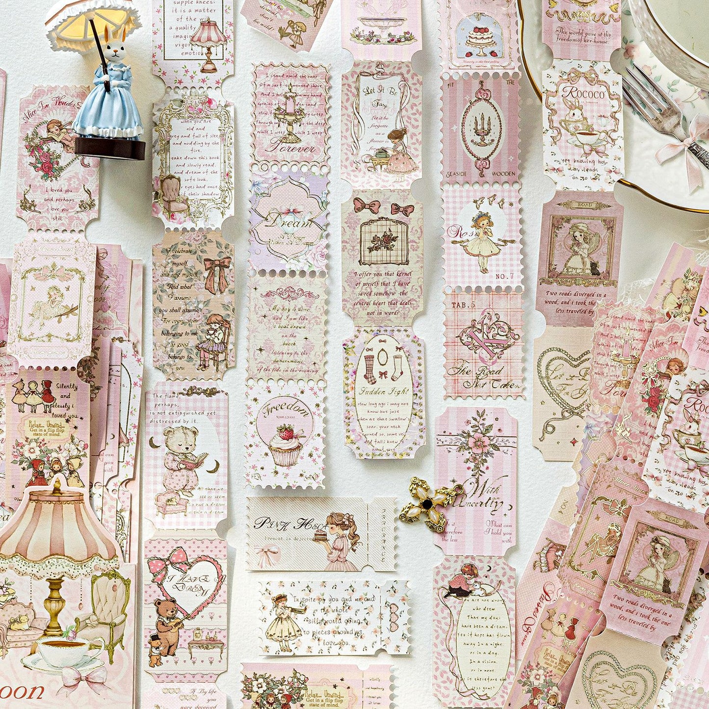 10 Sheets Vintage Post Stamp Stickers CHHX