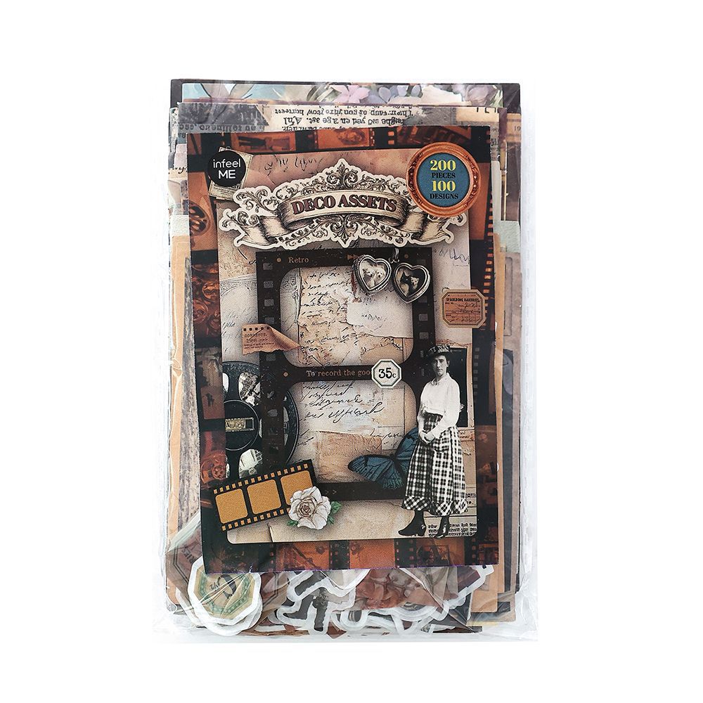 200 Pcs Vintage Junk Journal Supplier Kit SGSCX