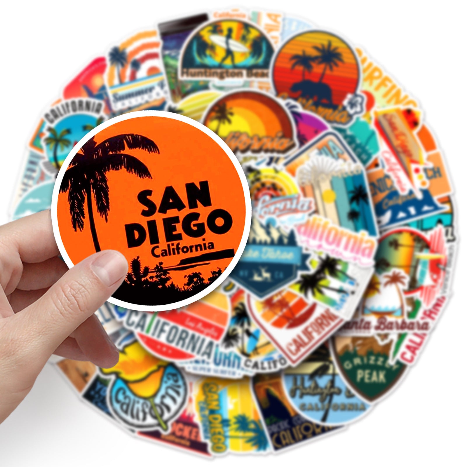 50Pcs California Travel Vinyl Stickers TRV12