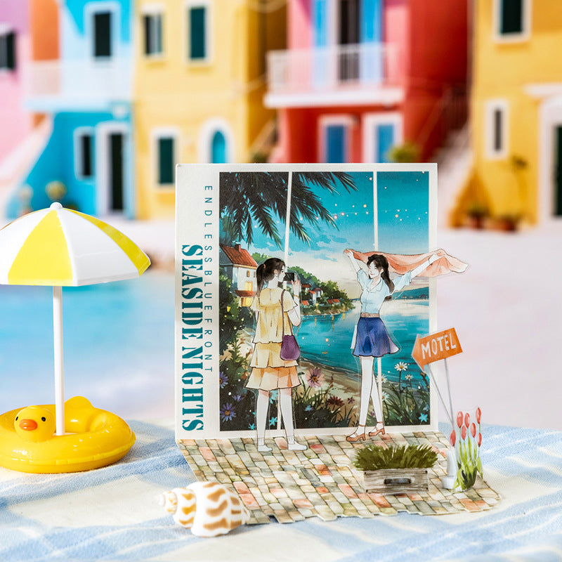 24 Sheets Seaside Town Stickers Book HBXL