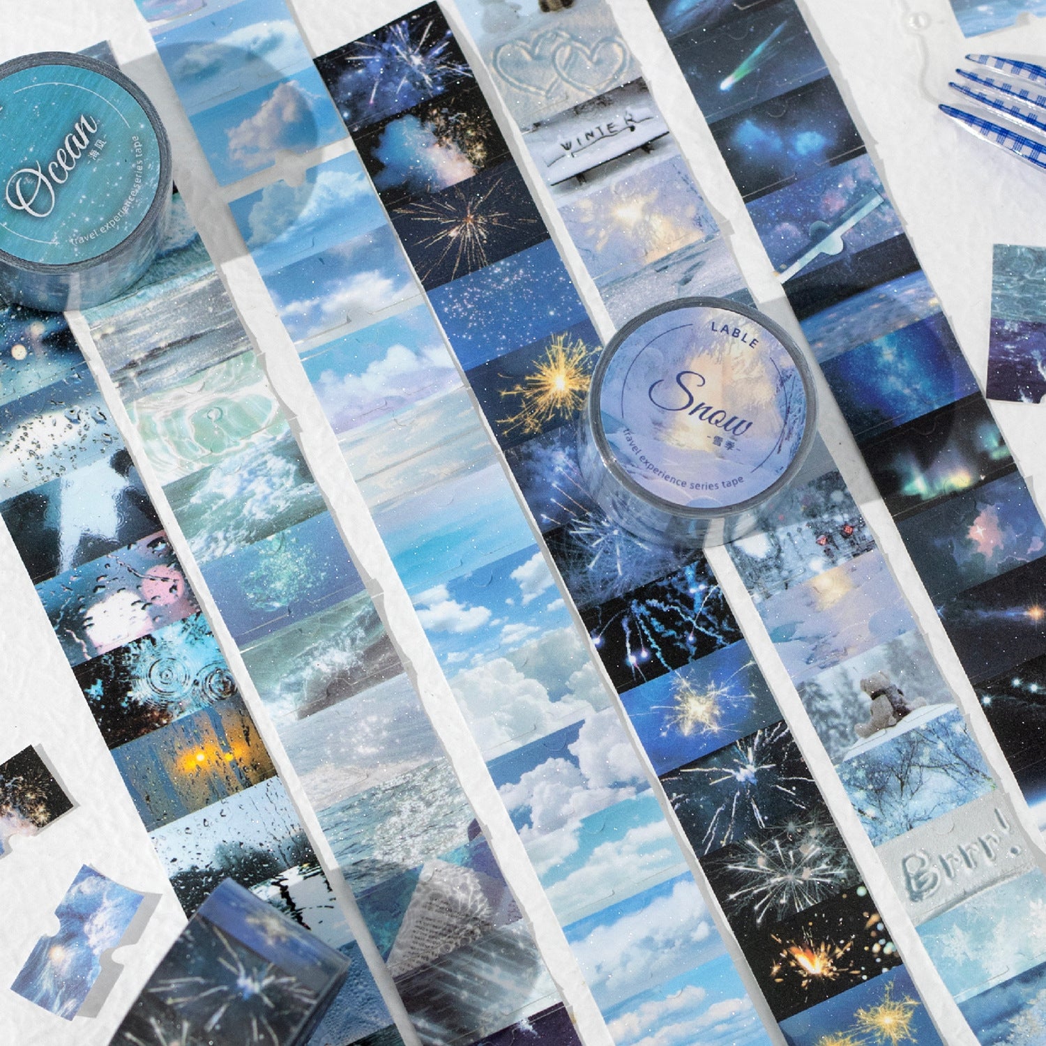 1 Roll Travel Landscape Pre-cut Stickers Tape LTJW