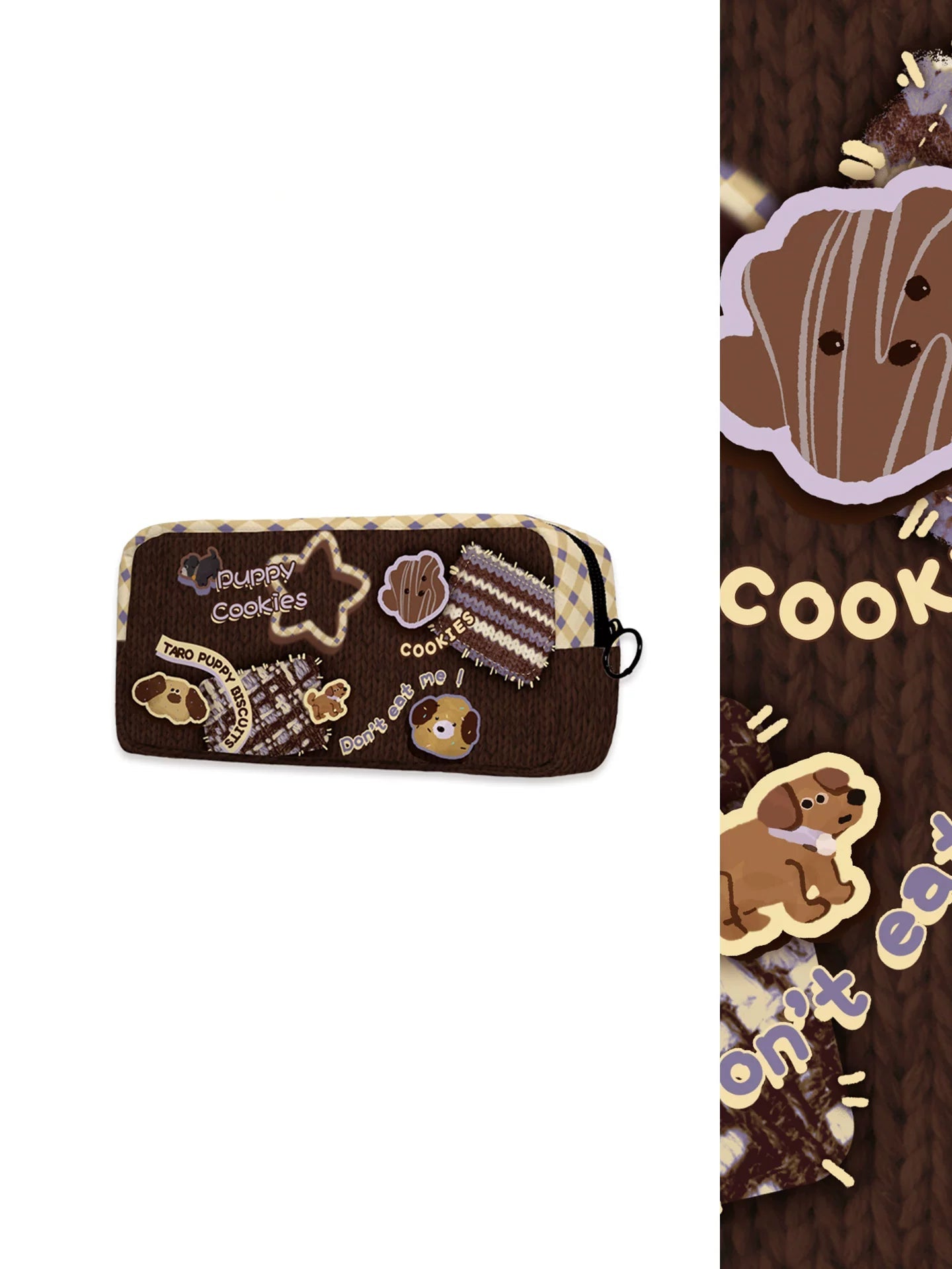 Taro Puppy Biscuit Artisan Canvas Rectangular Pencil Case