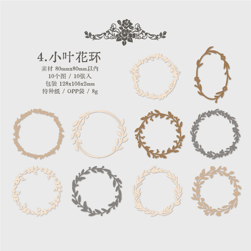 10 Pcs  Wreath Cutlout Paper YYYY
