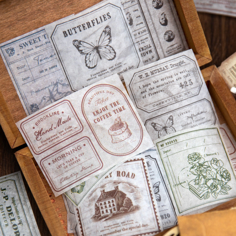 1 Roll Vintage Diecut Washi Stickers Tape JYHS