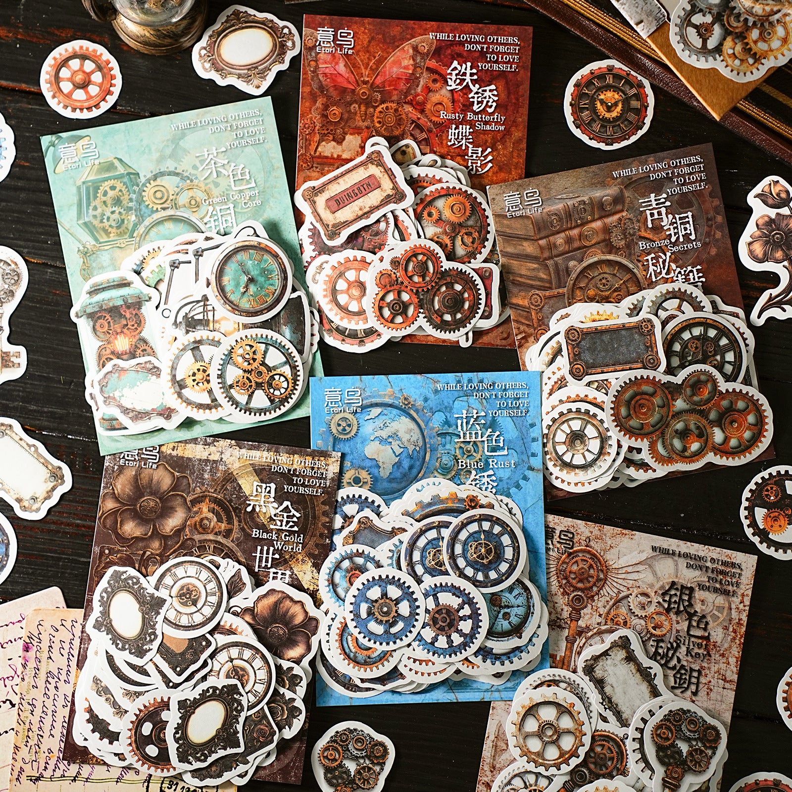 46 Pcs Vintage Punk Themed Stickers PKSD