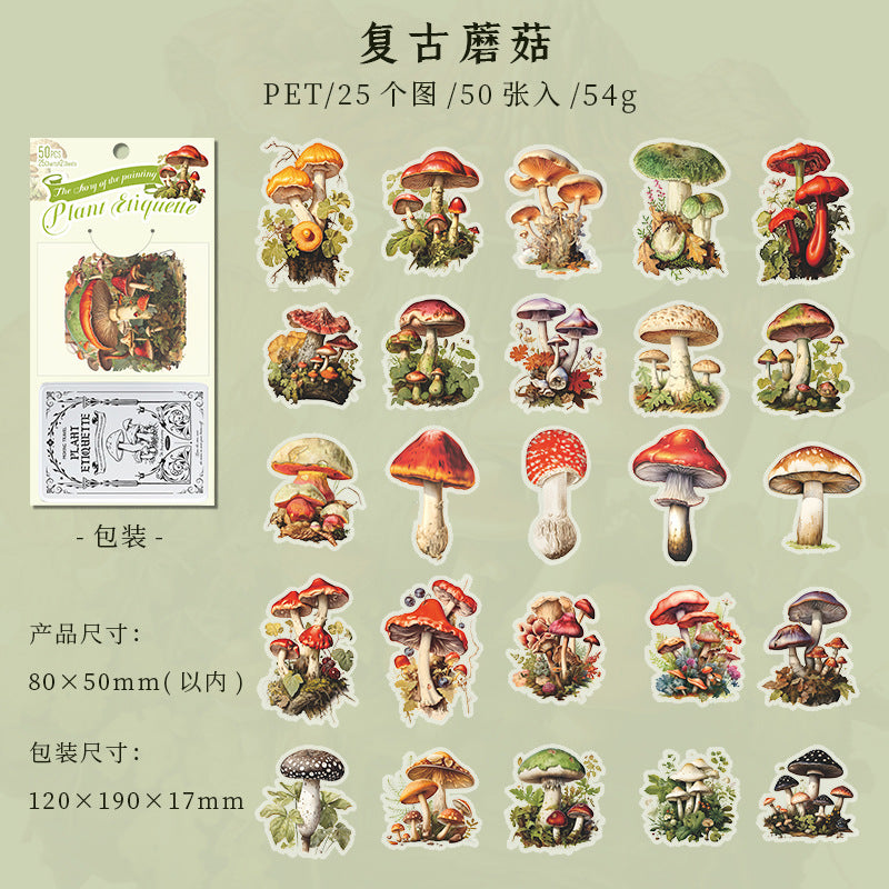 50 Pcs PET Plant Stickers ZWLZ