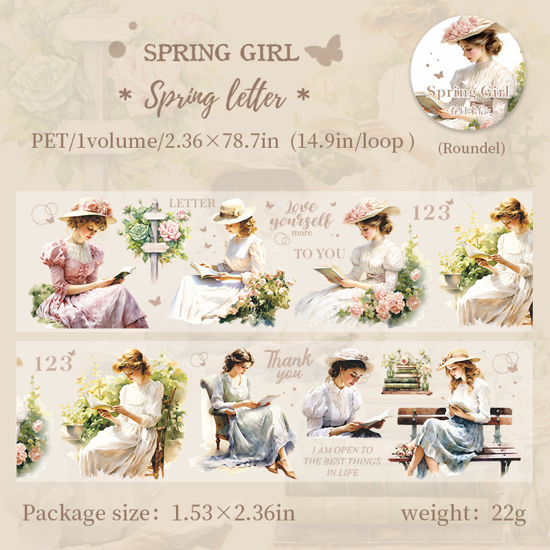 1 Roll Vintage Girl PET Tape CRSN