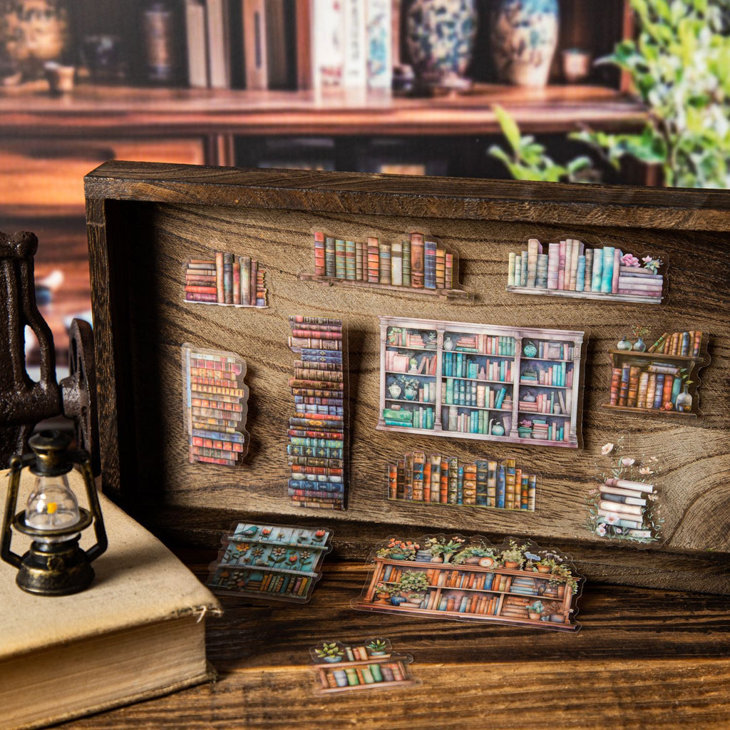 15 Pcs Book Shelf PET Stickers YDCL