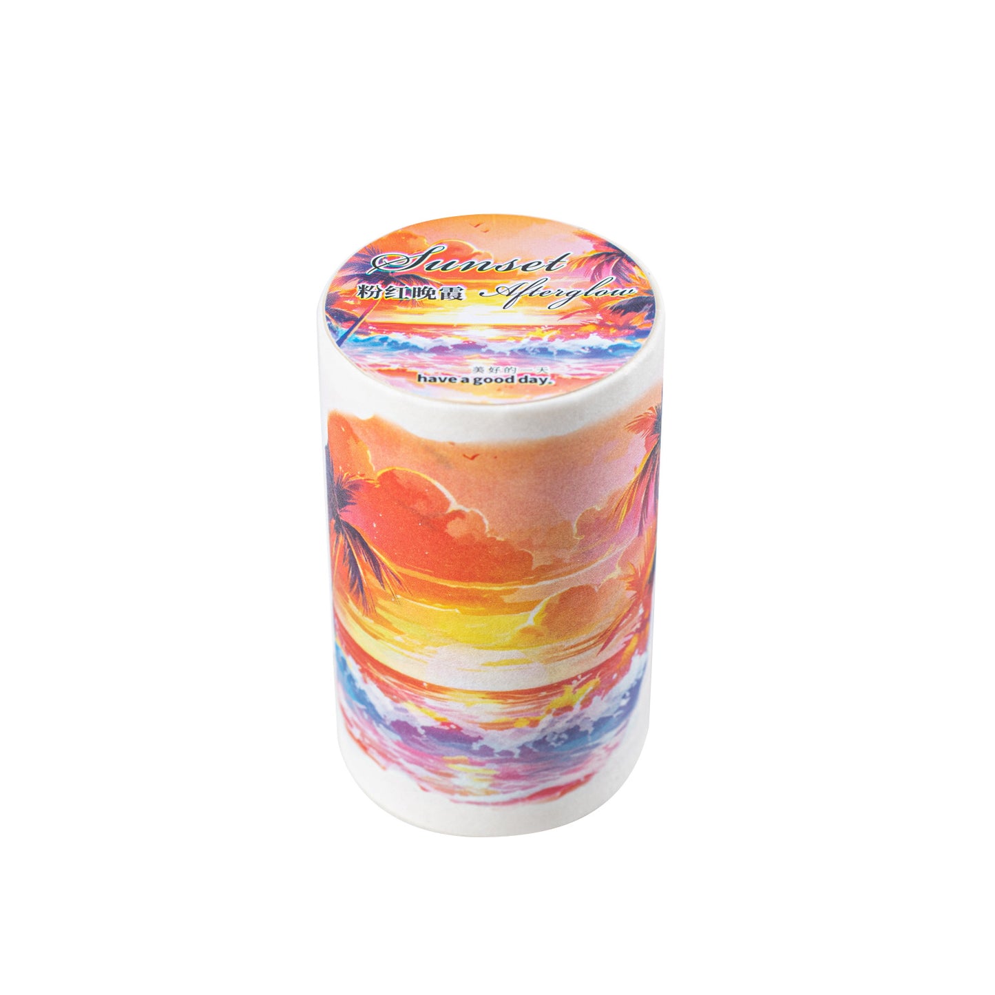 1 Roll Pre-cut Sunset Landscape PET Stickers Tape RLYH