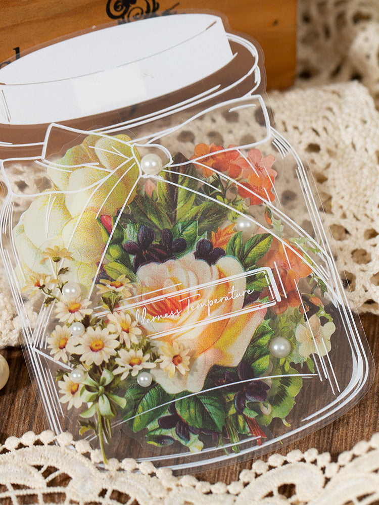 1 Roll Flower and Bottle PET Stickers HMLL