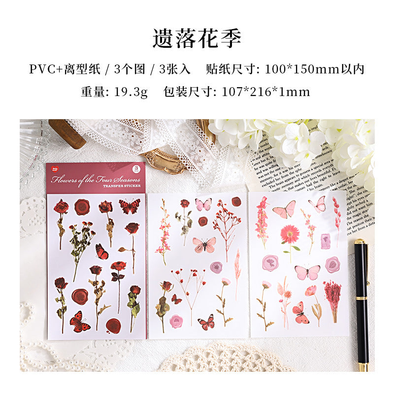 3 Pcs Plant Transfer Stickers SJFH