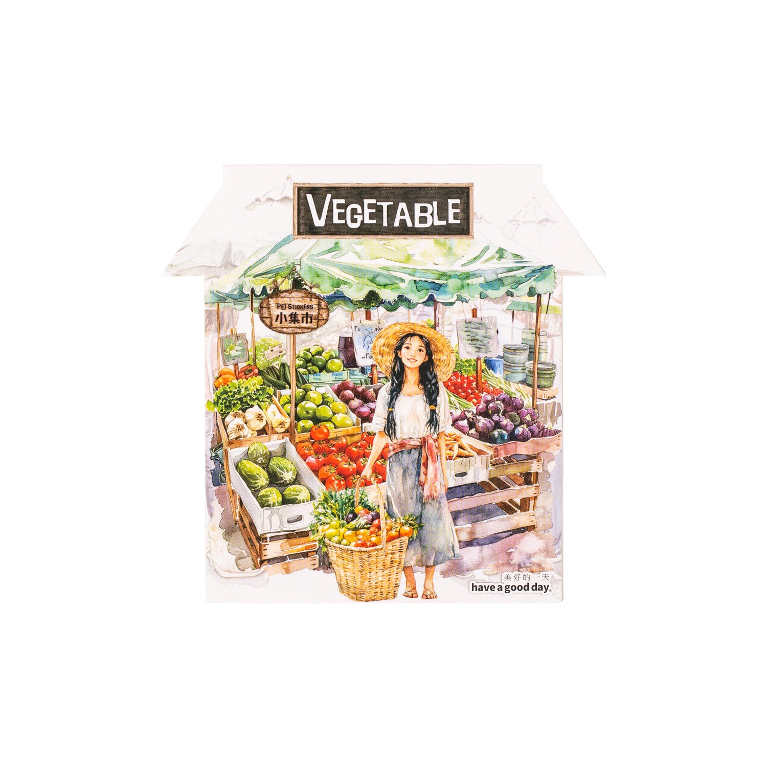 20 Pcs Stall Theme PET Stickers XJSXL
