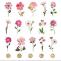 40 Pcs Vintage Pressed Flower Wax Seal Stickers- Pink