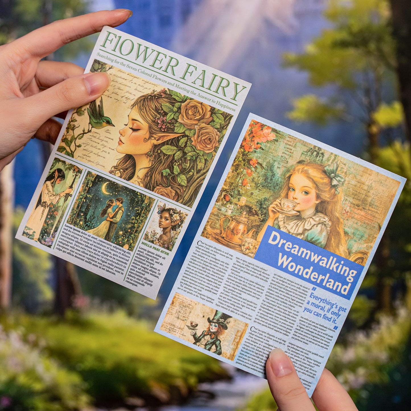 20 Pcs Fairy Tale Journal Paper and Washi Stickers THJXL