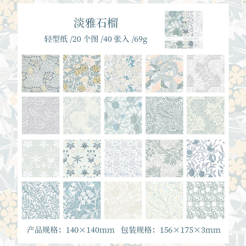 40 Pcs Maurice Theme Scrapbook Paper MLSHY