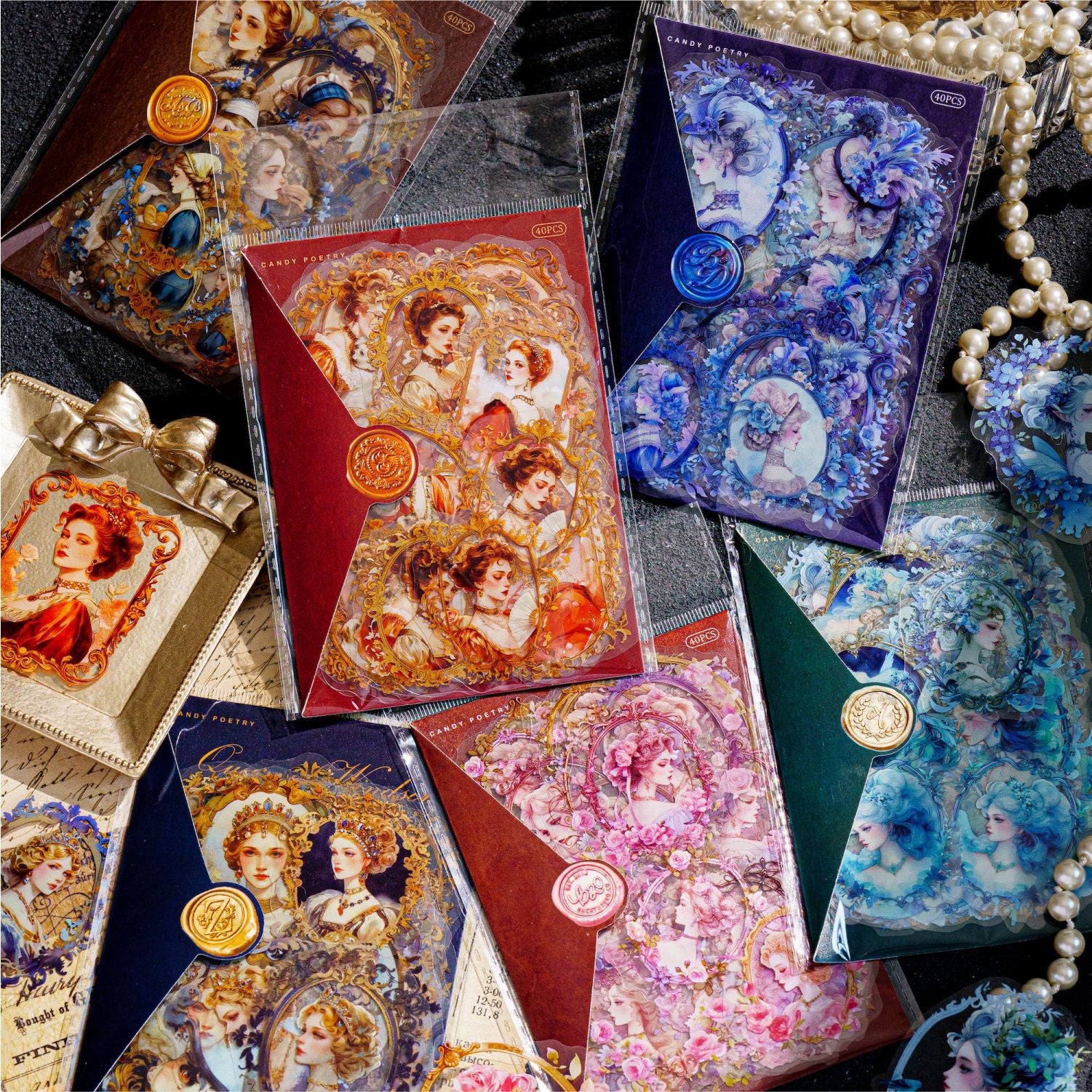 40 Pcs Vintage Lady PET Stickers FGXXH