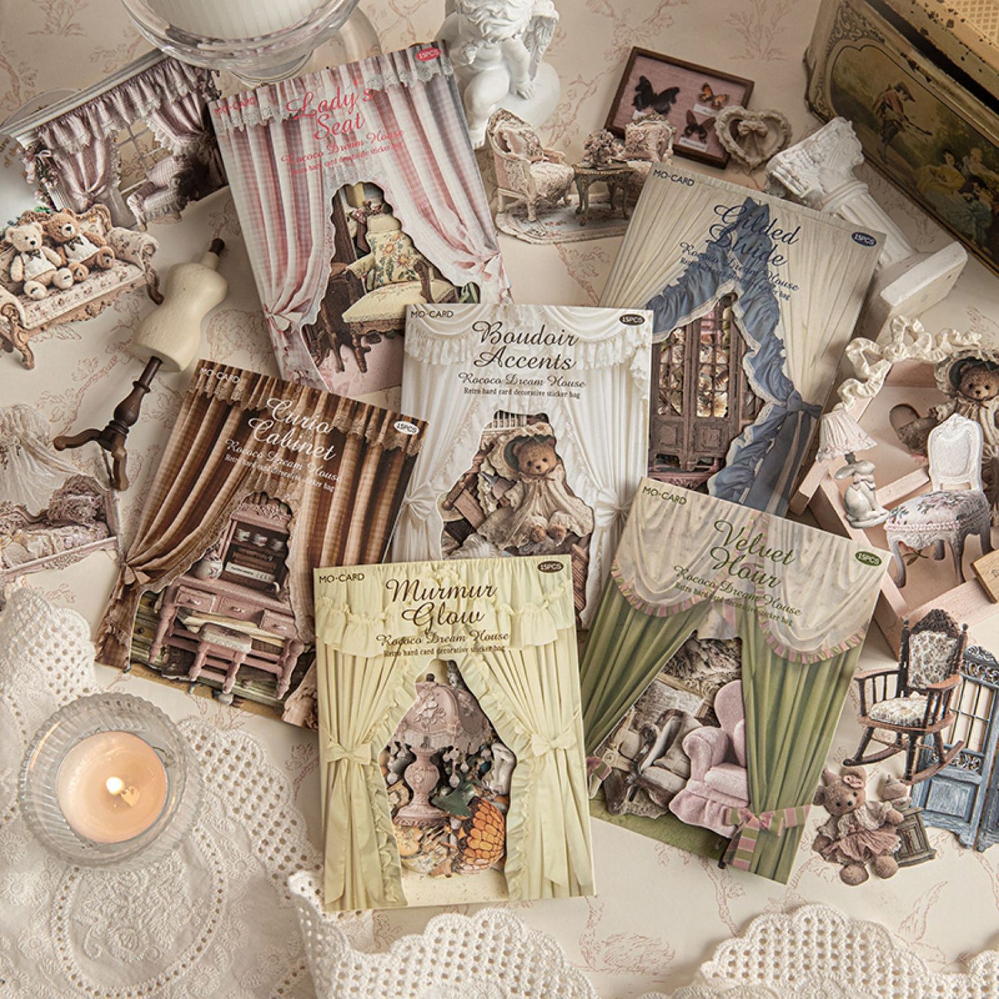 15 Pcs Rococo Furniture Stickers KKTMW