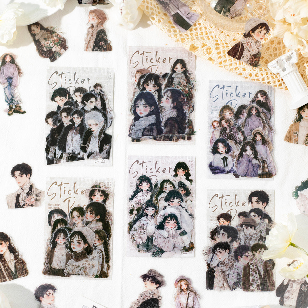 15 Pcs Fashion Girl PET Stickers YNYGDJJ