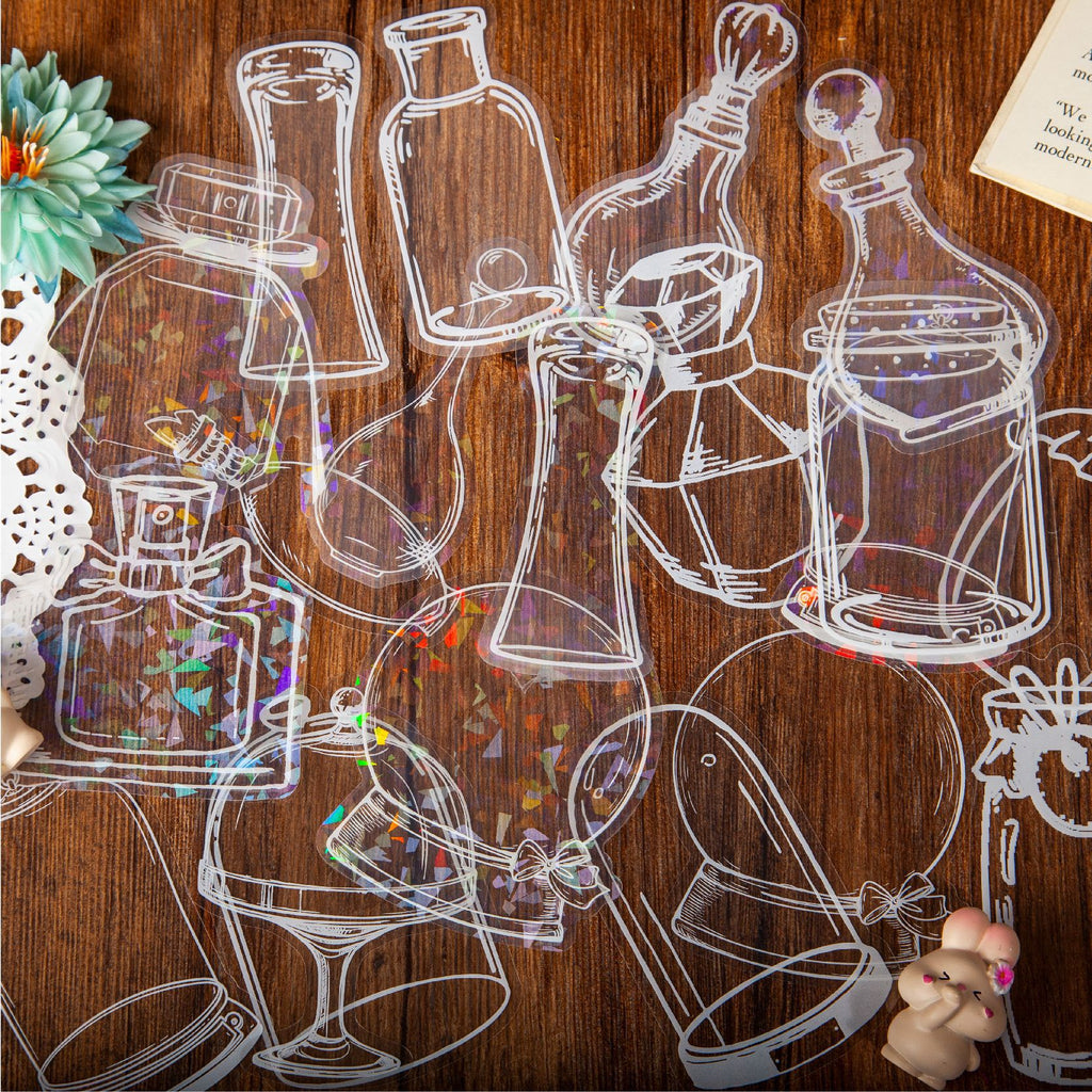 10 Pcs Bottle PET Stickers XYQM