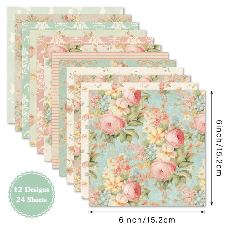 6 inch Victorian Floral Scrapbook Paper Pad SKP535