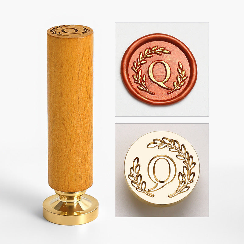 Vintage Alphabet: Wooden Handle Wax Seal Stamp Set