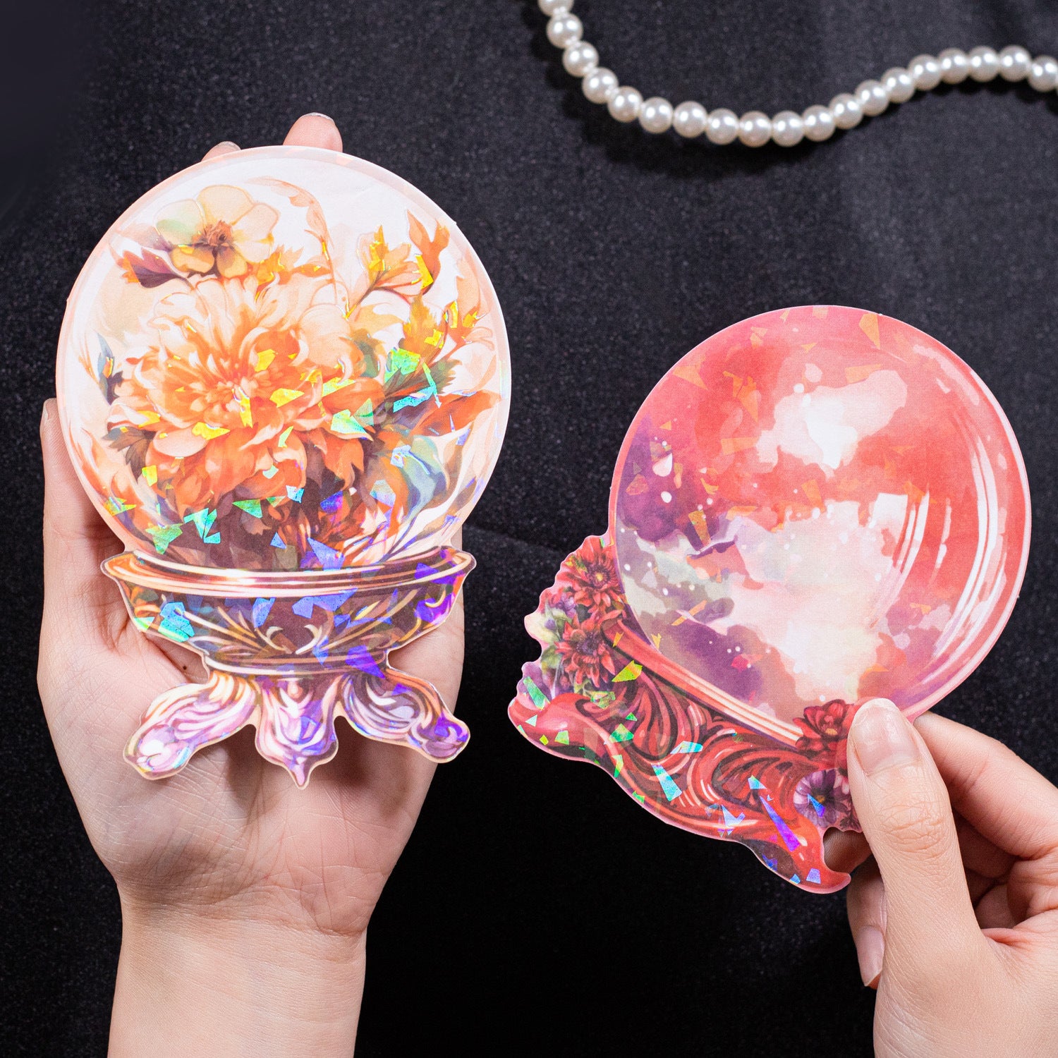 5 Pcs Crystal Ball PET Stickers MHSJ