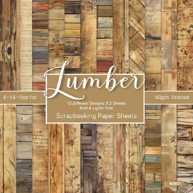 6 inch Rustic Timber Scrapbook Paper Pad SKP611