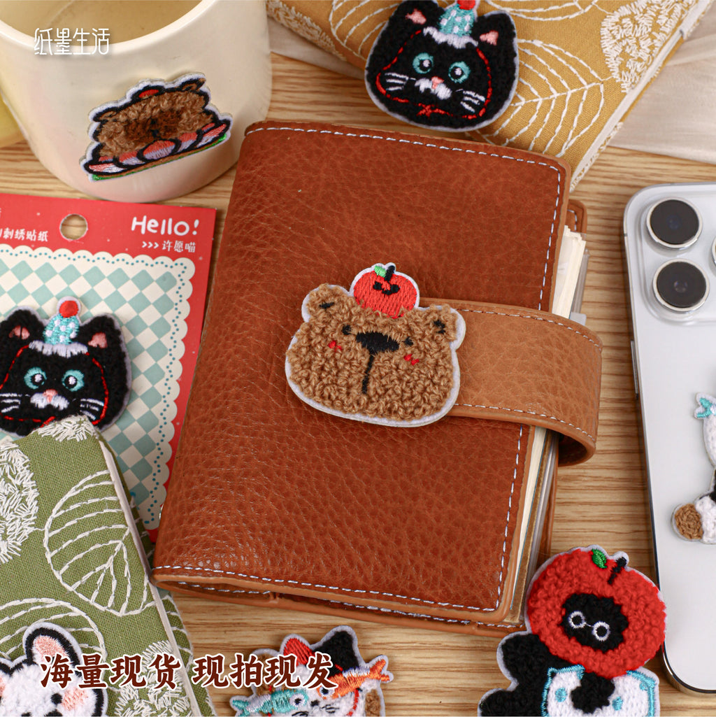Cute Animals Embroidered Stickers MYXL